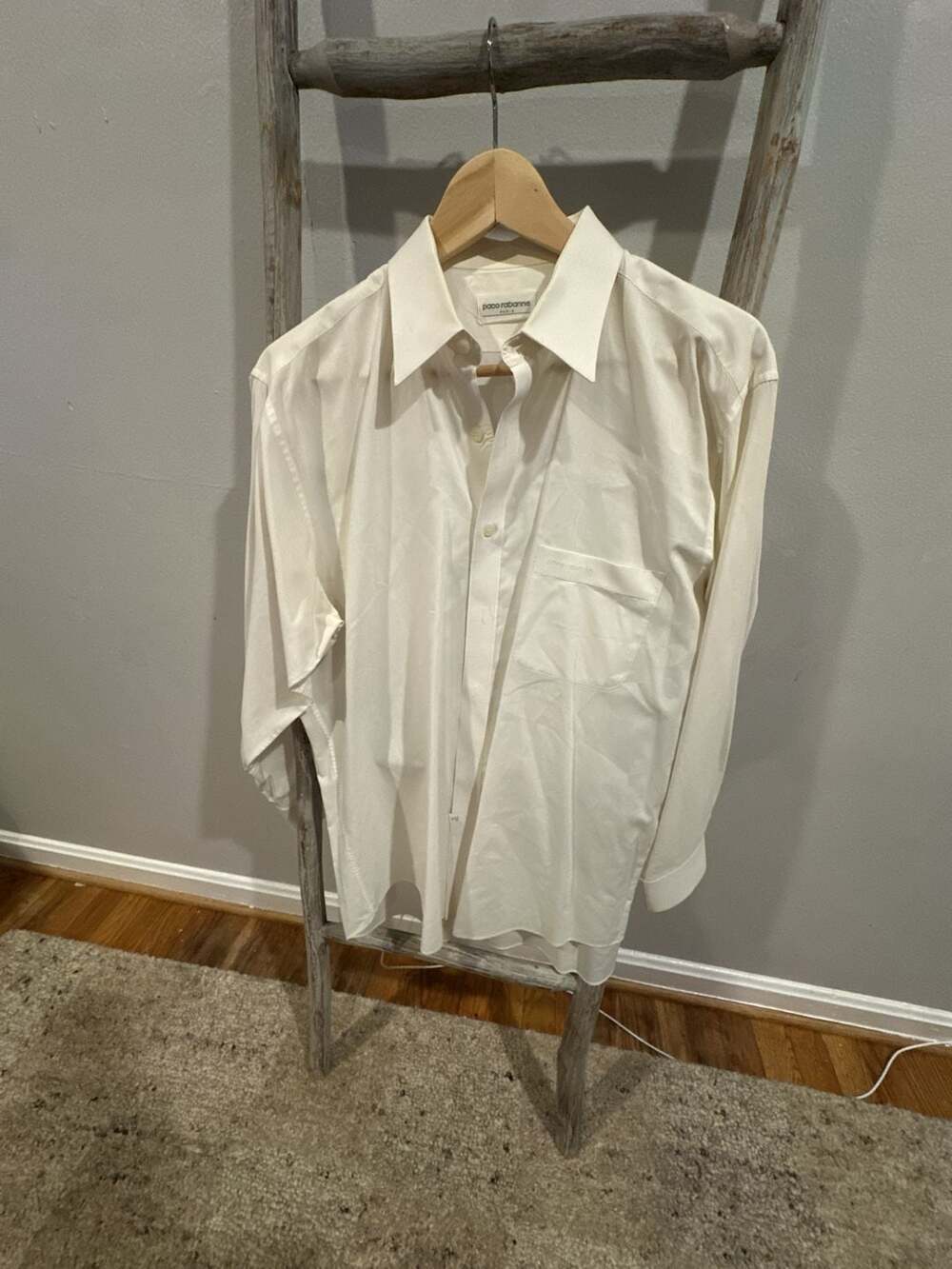 Paco Rabanne Paris Men's Long Sleeve Button-Down Dress Shirt